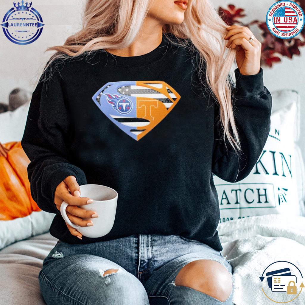 Tennessee Titans And Tennessee Volunteers Superman T-Shirt - TeeNavi