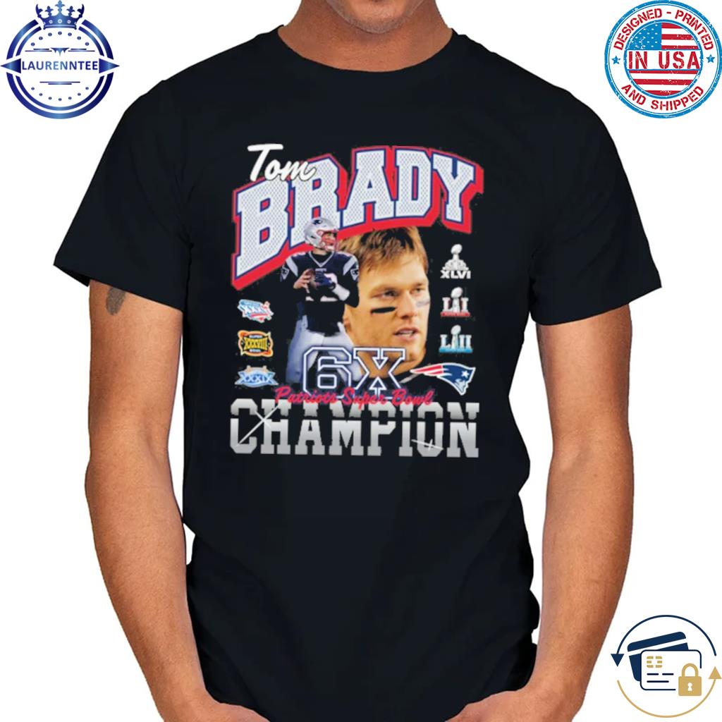 Tom Brady Navy New England Patriots Six-Time Super Bowl Champion T