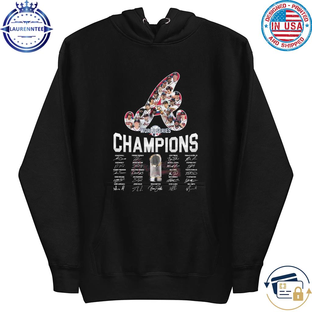 Atlanta Braves baseball world series champions signatures 2023 short,  hoodie, sweater, long sleeve and tank top