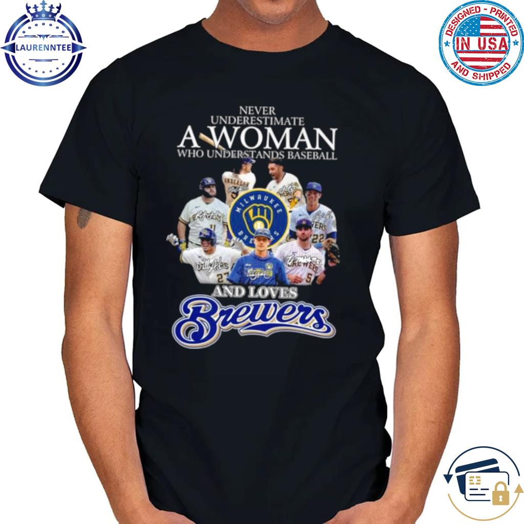 Just A Woman Who Loves Milwaukee Brewers 2023 Signatures Shirt