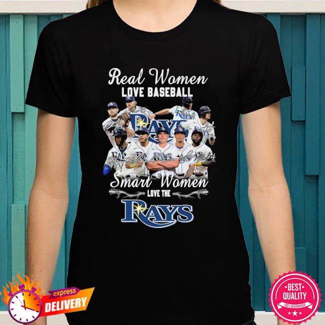 Real women love baseball smart women love the Tampa Bay Rays signatures  2023 shirt, hoodie, sweater, long sleeve and tank top