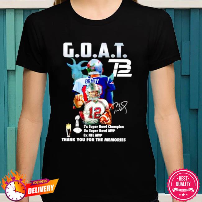 Tom Brady GOAT NFL MVP thank you for the memories signature shirt -  Yeswefollow