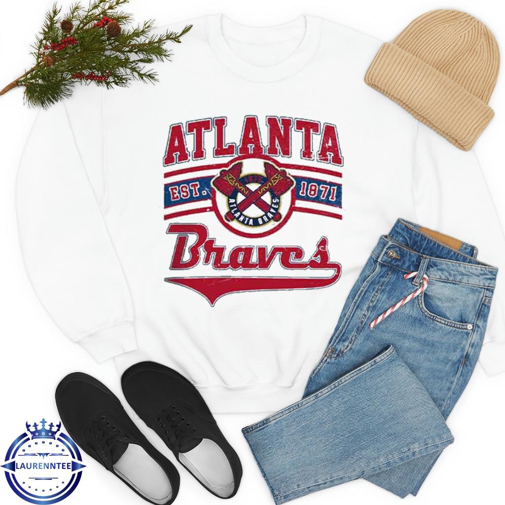 Atlanta Baseball Est. 1871 - Vintage White Text - Braves - Hoodie