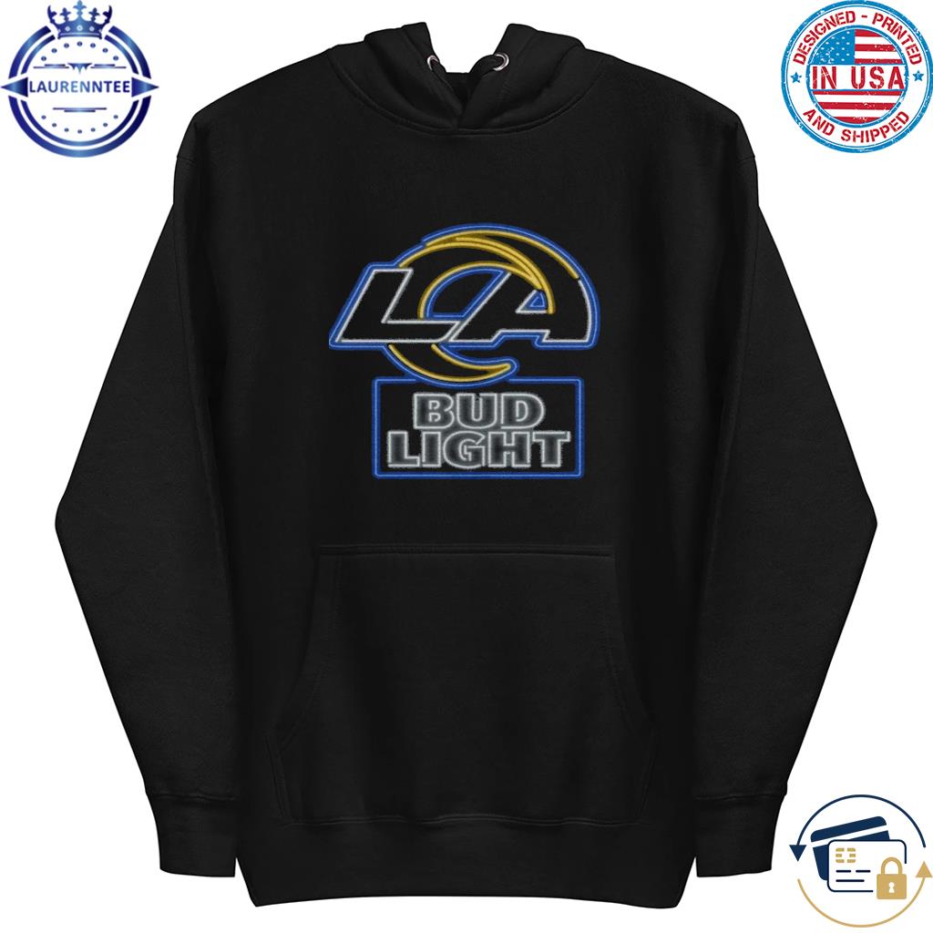 Bud Light Los Angeles Rams Black Custom T Shirts - Hopped-Up Tees