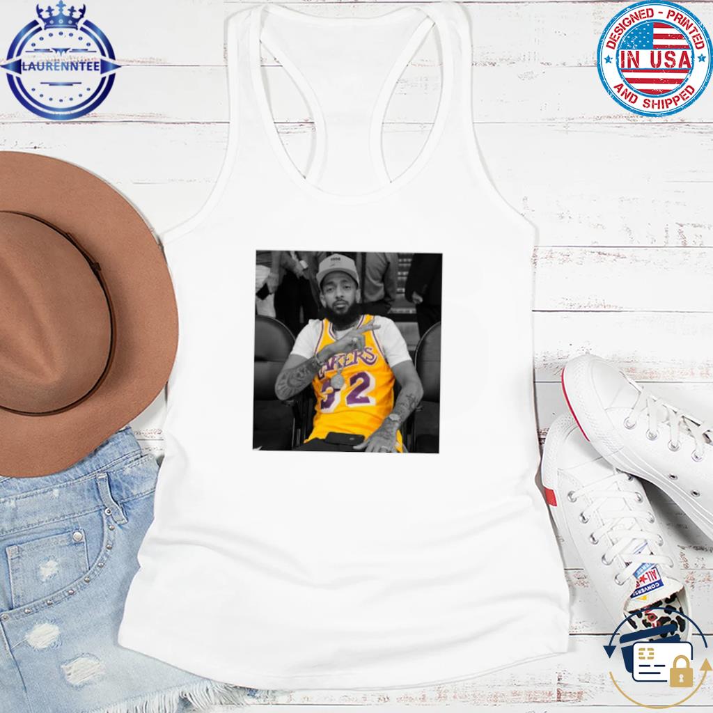 Nipsey Hussle Wearing Magic Johnson Los Angeles Lakers Jersey Shirt,  hoodie, sweater, long sleeve and tank top
