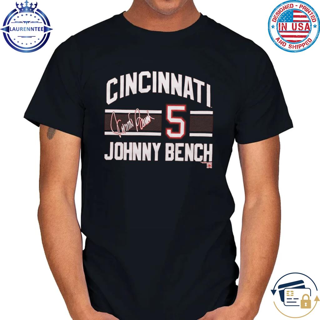 Reds johnny bench signature jersey shirt, hoodie, sweater, long