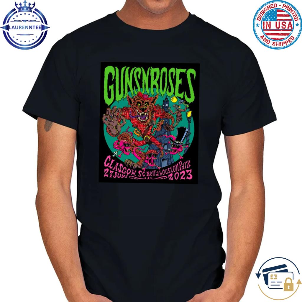 Guns n' roses bellahouston park glasgow sc 6.27.2023 poster shirt