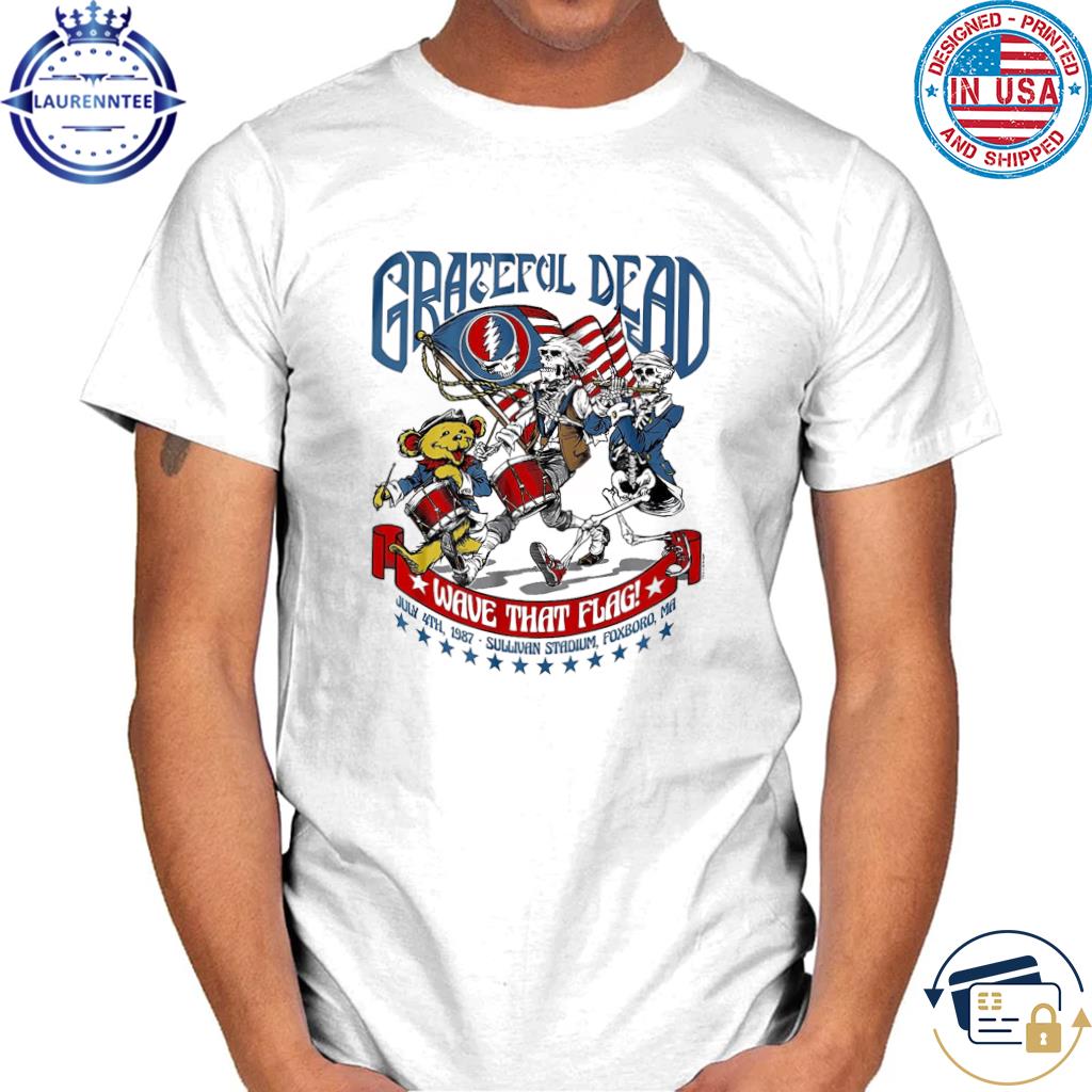 Liquid blue grateful dead 4th of july wave that flag 1987 shirt, hoodie,  sweater, long sleeve and tank top