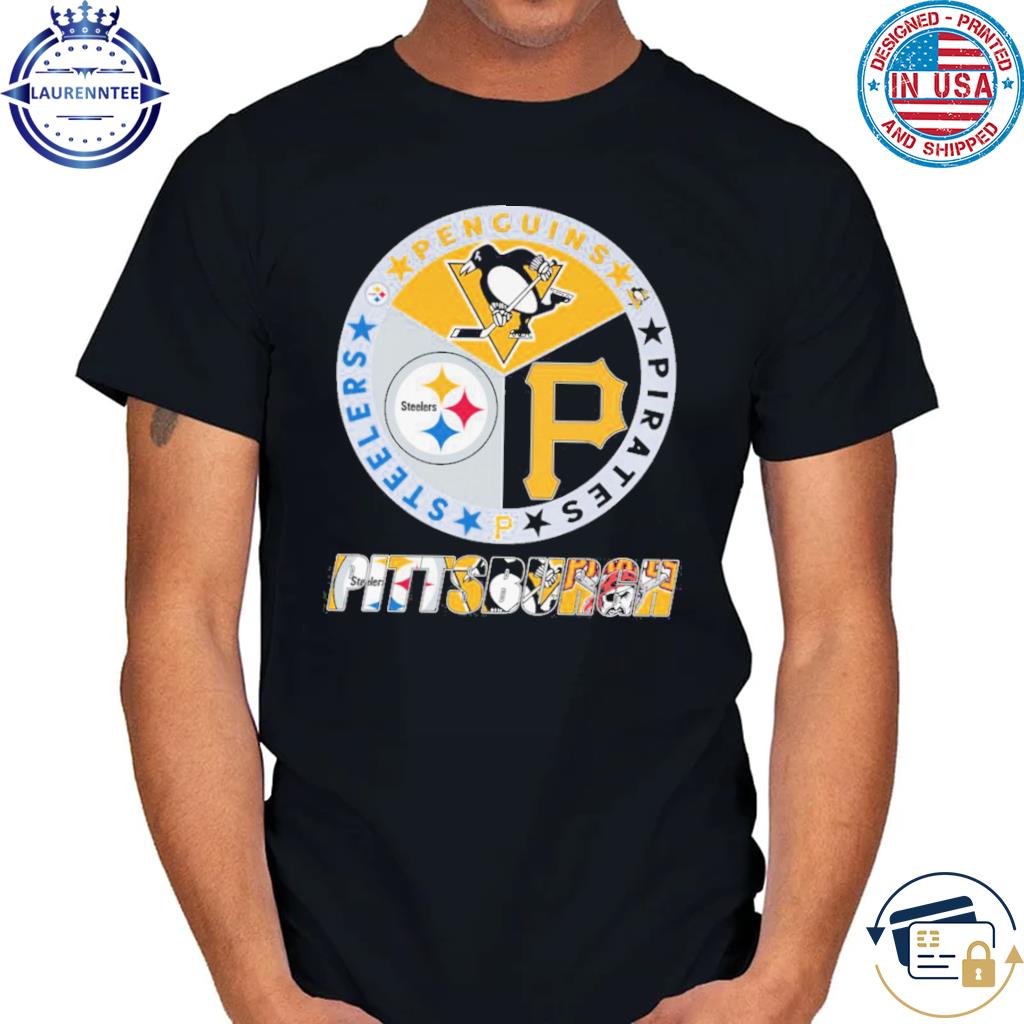 Official Logo Pittsburgh Steelers Penguins Pirates City Champions
