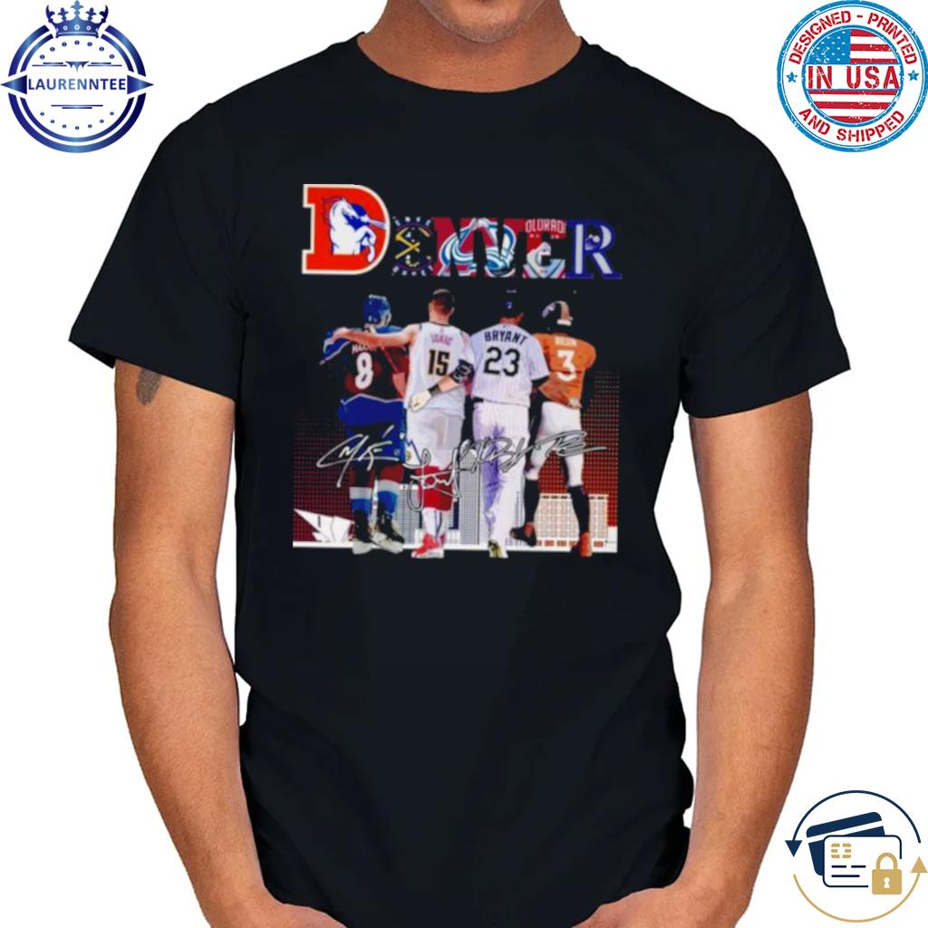 Denver Team Sports Cale Makar Nikola Jokić Kris Bryant And Russell Wilson  Signatures 2023 T-shirt,Sweater, Hoodie, And Long Sleeved, Ladies, Tank Top