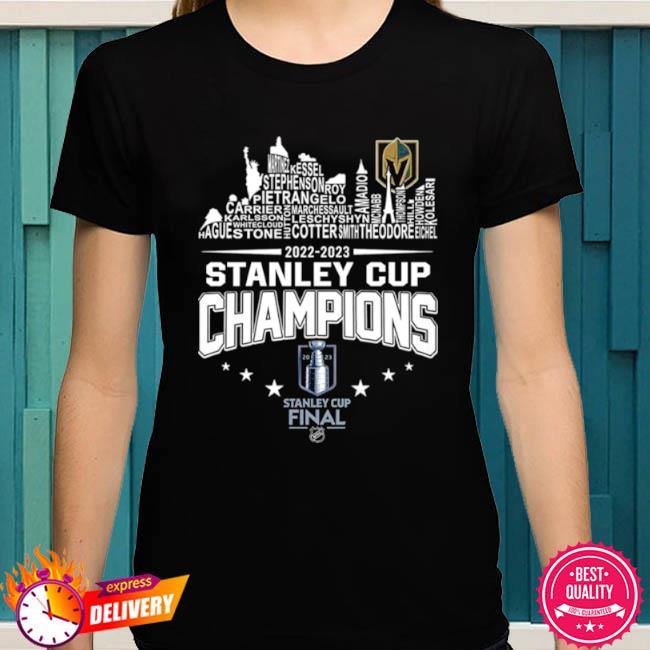 Vegas golden knights players names city skyline 2023 stanley cup champions  shirt, hoodie, sweater, long sleeve and tank top