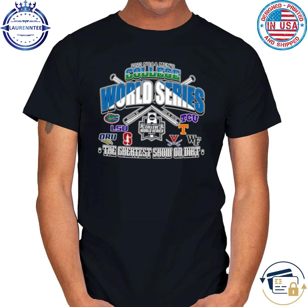 Men's College World Series 2023 The Greatest Show on Dirt Top 8 teams shirt,  hoodie, sweater, long sleeve and tank top