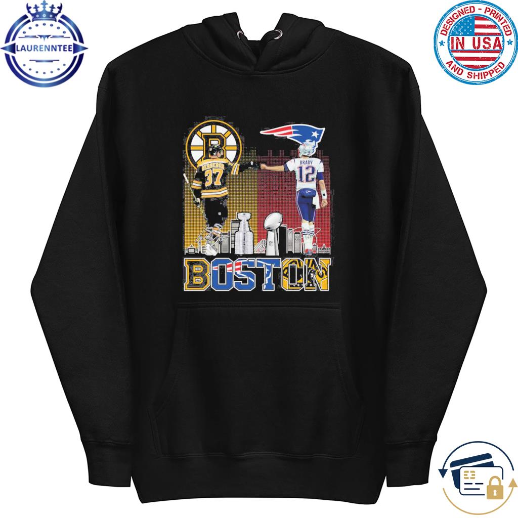 Boston Bruins Bergeron And New England Patriot Tom Brady Champions T Shirt  - Growkoc