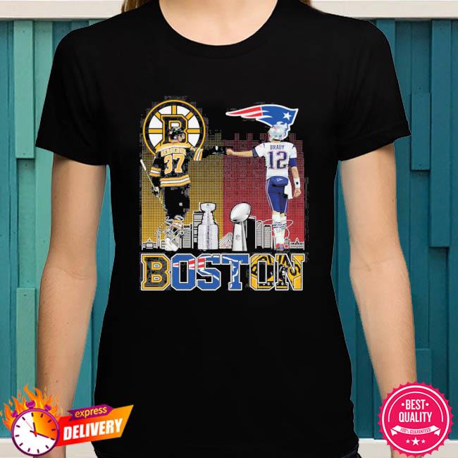 Boston Bruins Bergeron And New England Patriot Tom Brady Champions T Shirt  - Growkoc