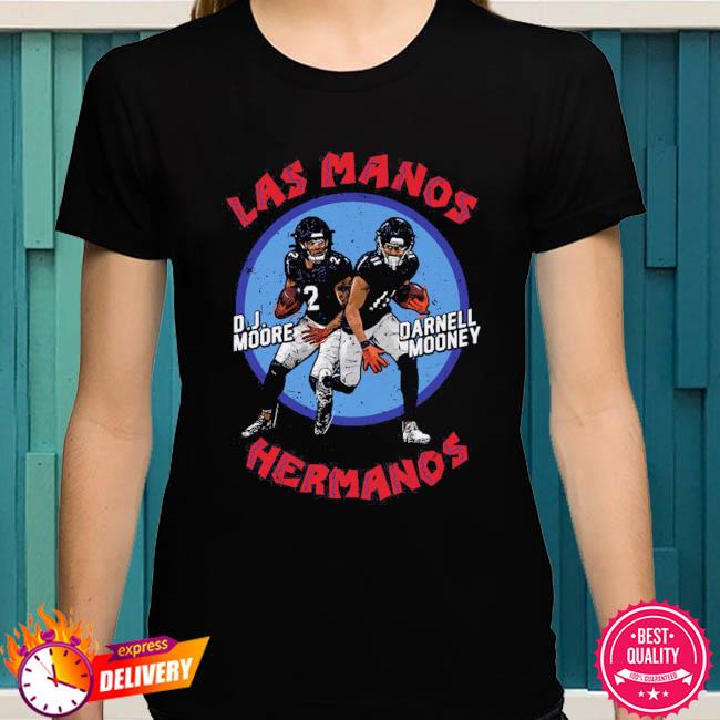 D.J. Moore & Darnell Mooney Chicago Las Manos Hermanos WHT shirt