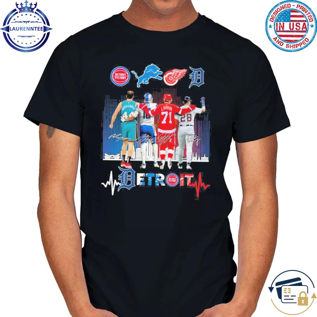 Detroit lions pistons red wings and tigers legend team shirt