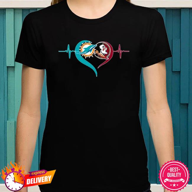 Heartbeat Miami Dolphins And Florida State Seminoles shirt - Limotees