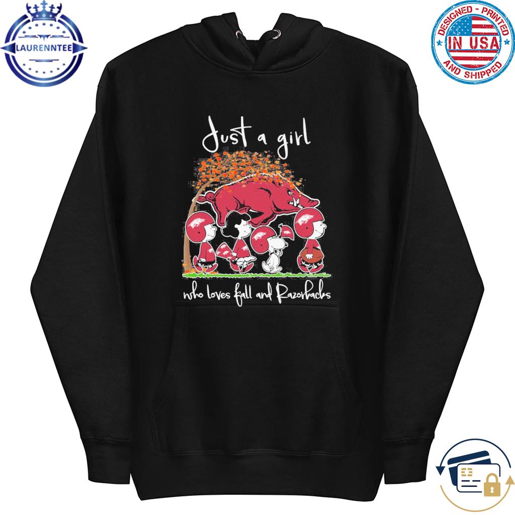 Just a girl who loves fall and razorbacks s hoodie