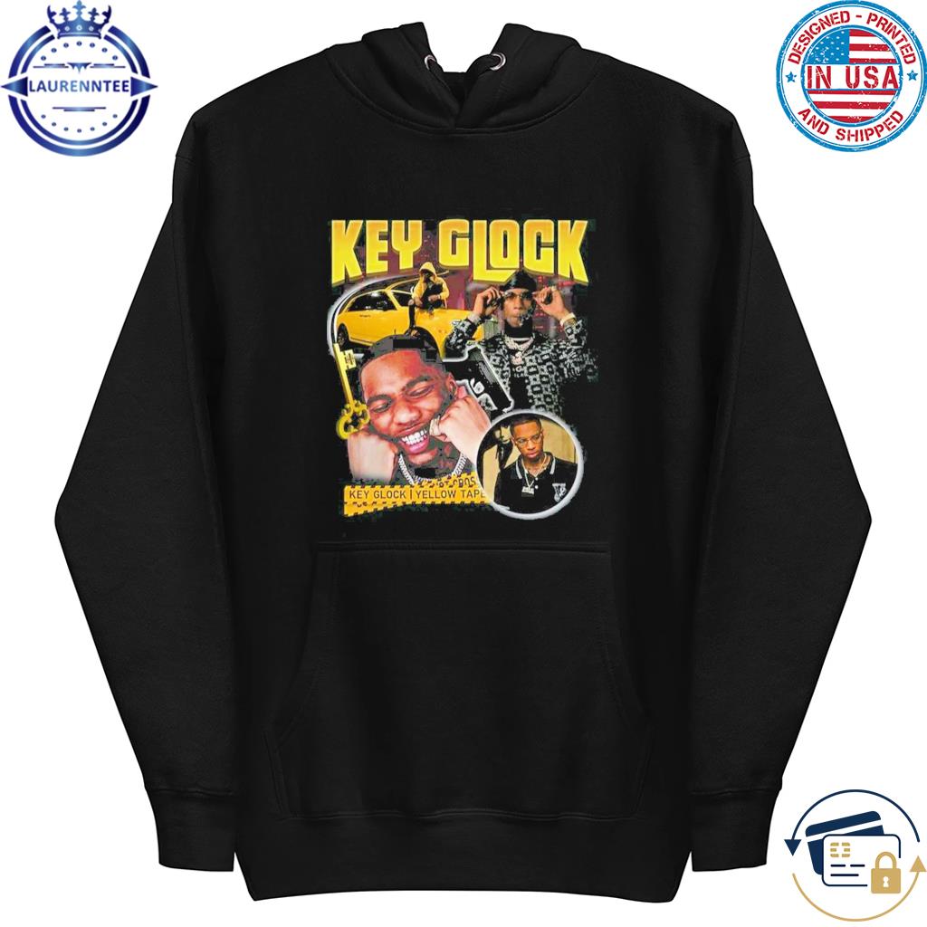Key glock rapper I yellow tape short-sleeve s hoodie
