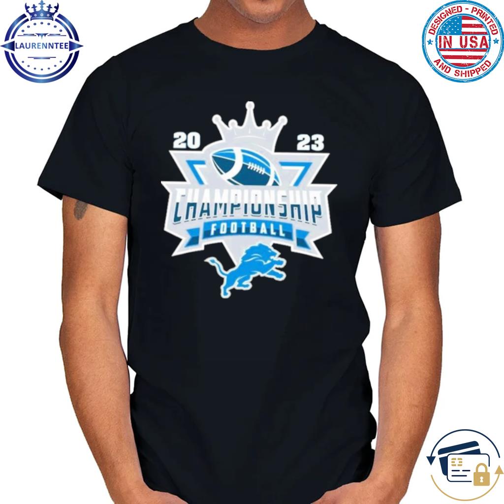 Detroit Lions Football Nfl 2023 Championship Crown Logo T-shirt