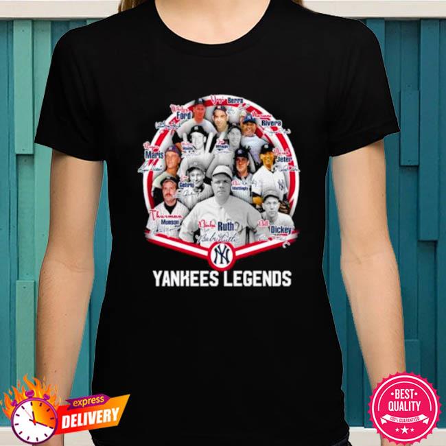 Official New york yankees legend all players signatures 2023 T-shirt,  hoodie, tank top, sweater and long sleeve t-shirt