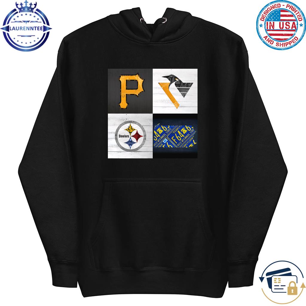 Pittsburgh Sports Team Logo Art Plus Pennsylvania Map Pirates Penguins  Steelers T-Shirt