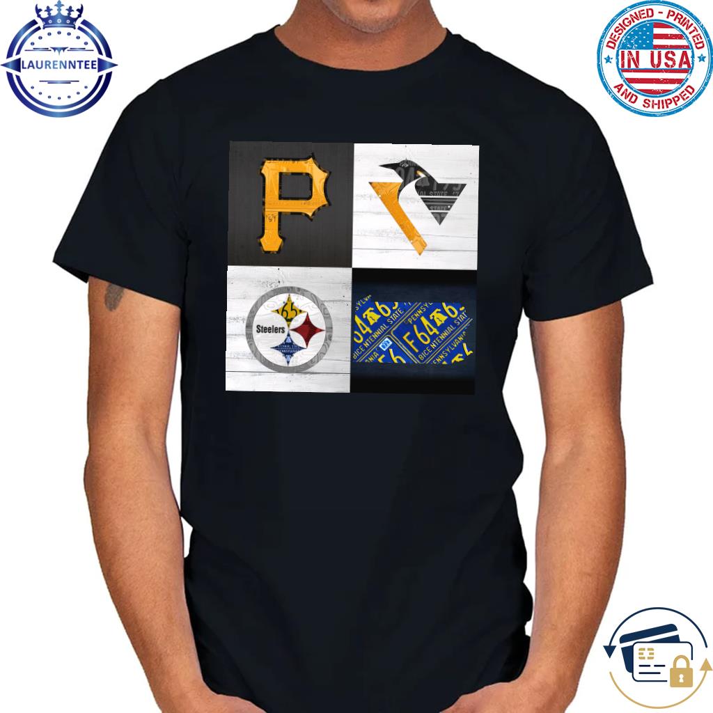 sports logo art plus pennsylvania map pirates penguins steelers design shirt, sweater, long sleeve and tank top