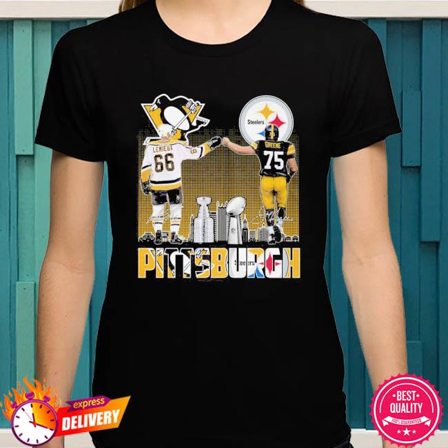 Product pittsburgh Steelers Greene And Penguins Lemieux City Champions T  Shirt, hoodie, sweater, long sleeve and tank top