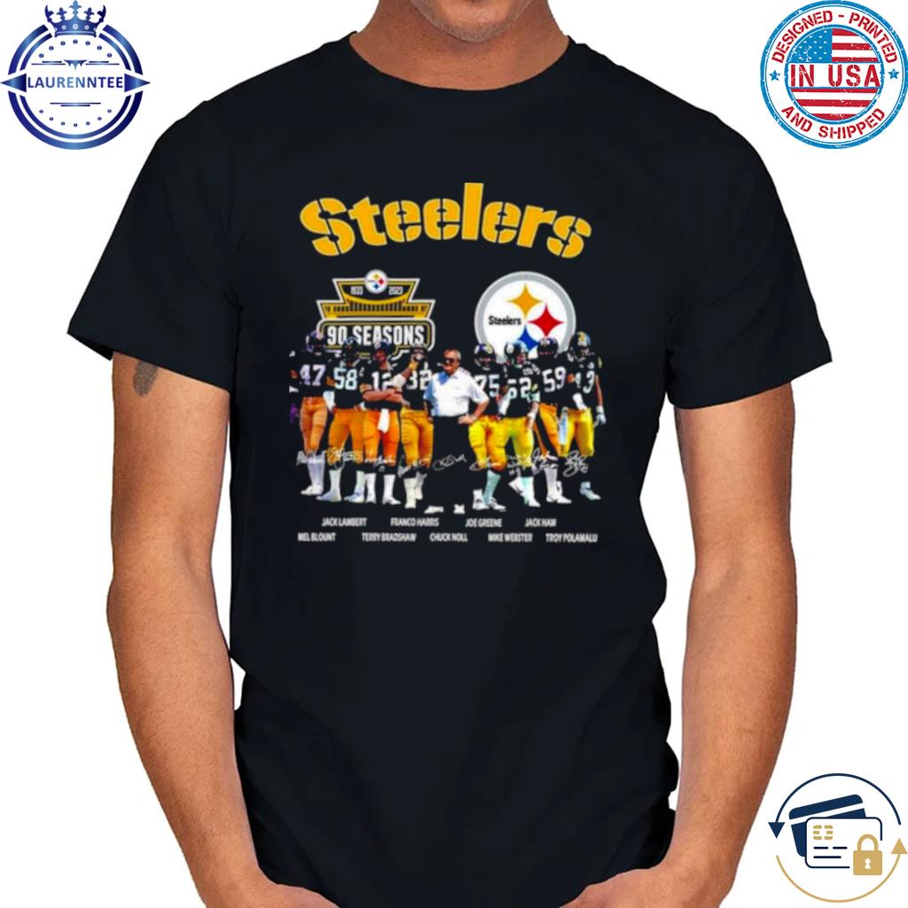 Pittsburgh steelers 90 season 1933 2023 memories signatures shirt - Limotees