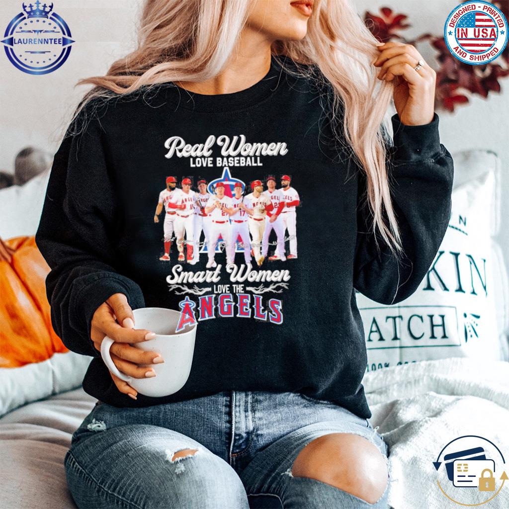 Real Women Love Baseball Smart Women Love The Angels T Shirt - Growkoc