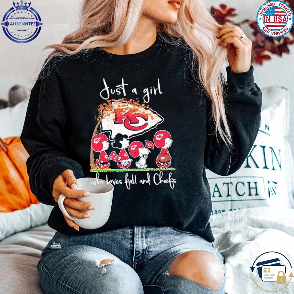 Just A Girl Who Loves Fall And Kansas City Chiefs Arrowhead Stadium Shirt,  hoodie, sweater, long sleeve and tank top