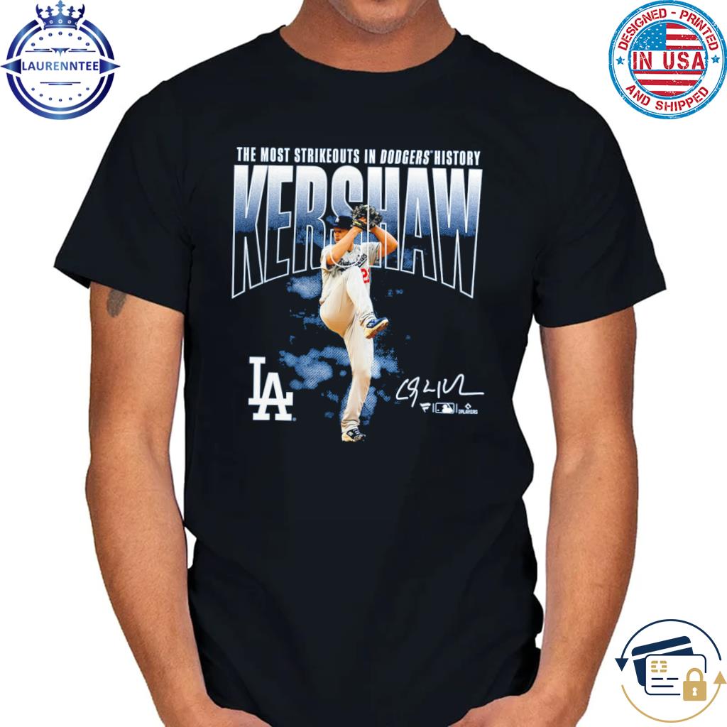 Clayton Kershaw Los Angeles Dodgers Fanatics Branded Most Strikeouts  T-Shirt - Royal