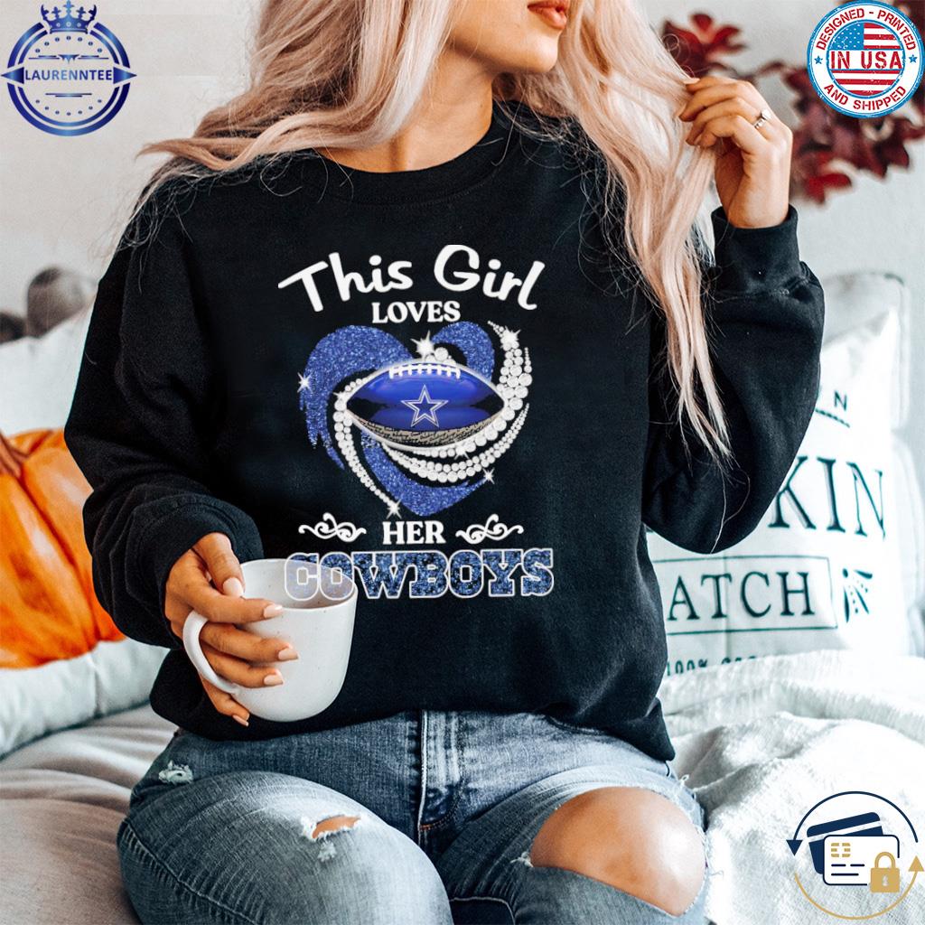 MagikTees This Girl Loves Her Cowboys Football Women's T-Shirt