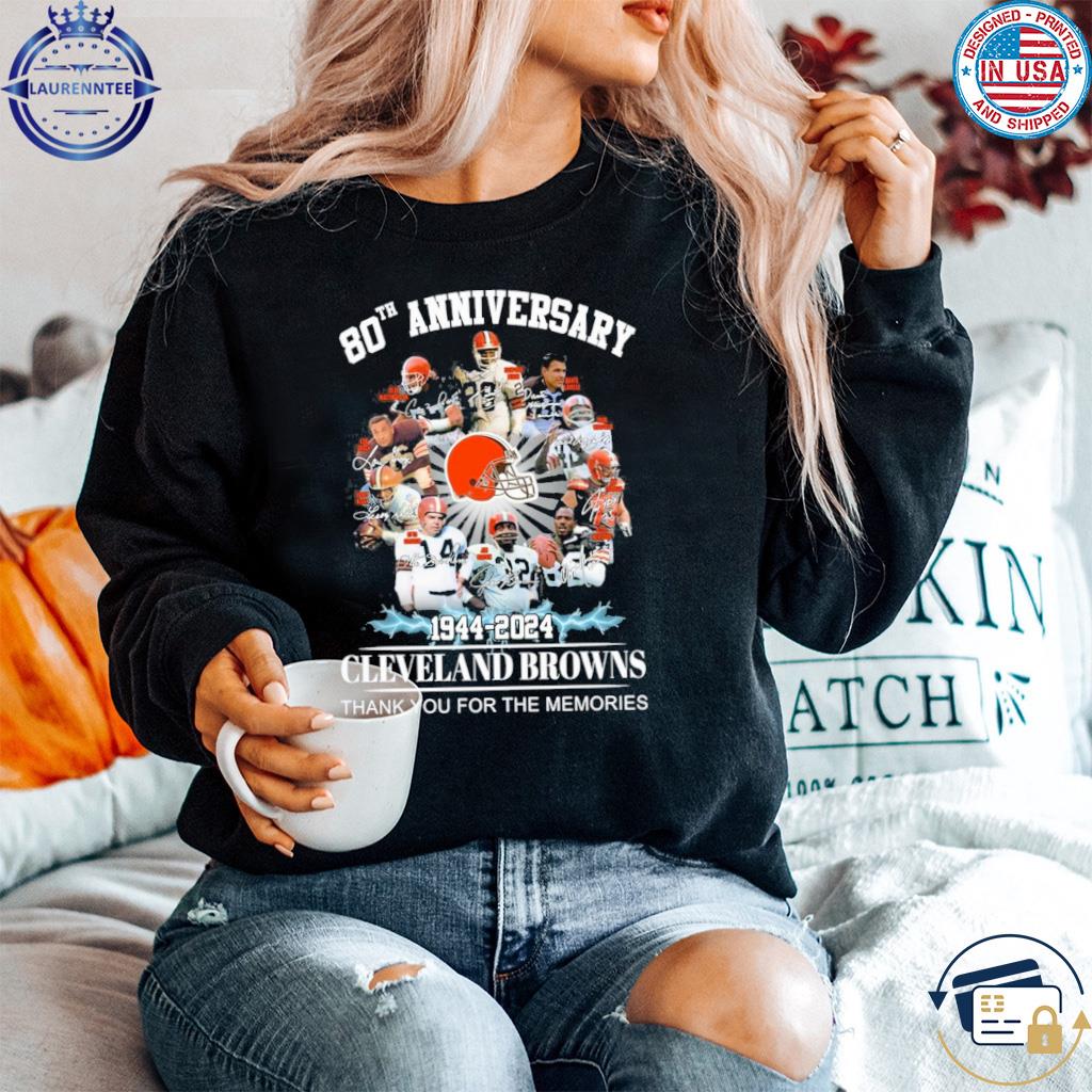 80th Anniversary 1944 – 2024 Cleveland Browns Thank You For The Memories T- Shirt, hoodie, sweater, long sleeve and tank top