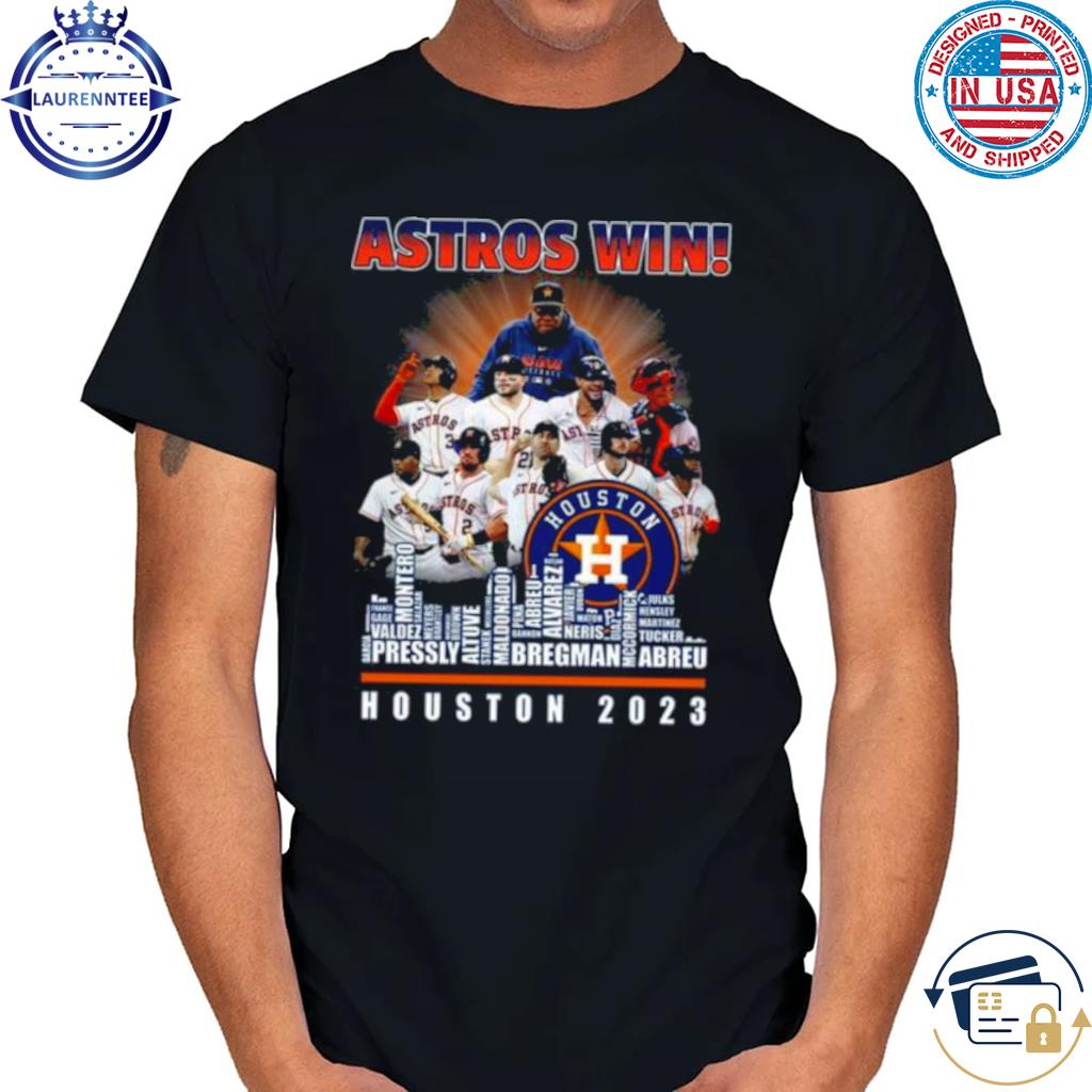 Astros win houston 2023 player names skyline shirt, hoodie
