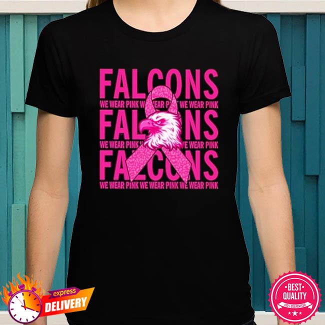 Official Atlanta Falcon Mascot We Wear Pink Cancer T-shirt, hoodie