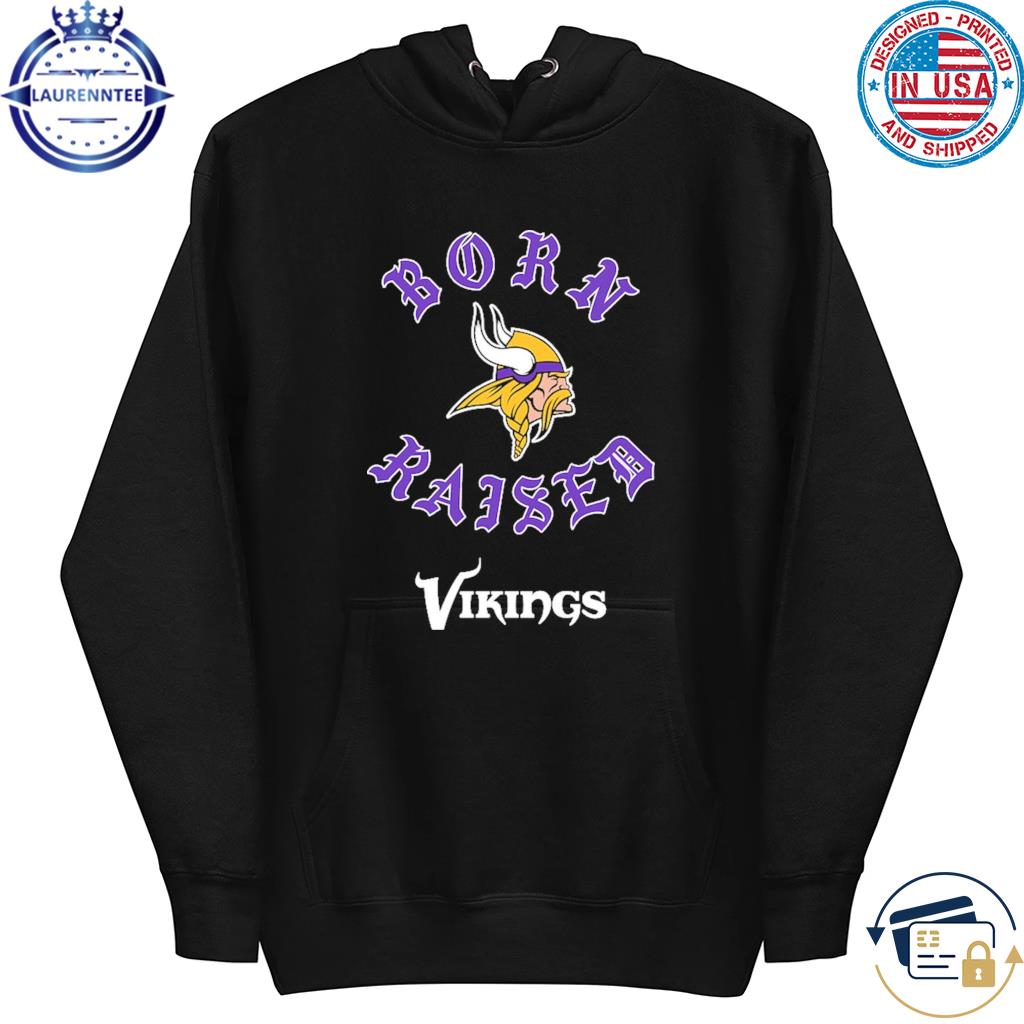 Unisex Born x Raised Black Minnesota Vikings T-Shirt Size: Extra Large