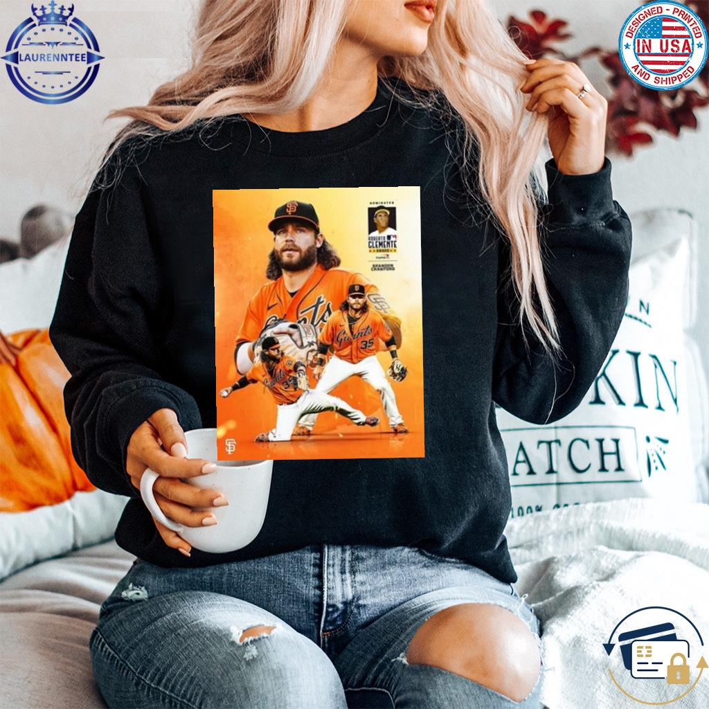 Brandon crawford is the sf giants nominee for the 2023 roberto clemente  award shirt, hoodie, sweater, long sleeve and tank top