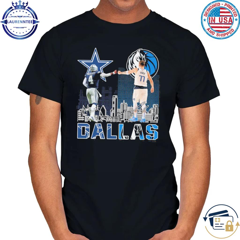 Dallas Cowboys Prescott And Mavericks Doncic City Champion T-Shirt