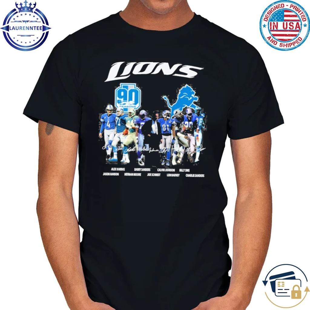 Detroit Lions 90 Seasons Signatures Shirt, hoodie, sweater, long sleeve and  tank top