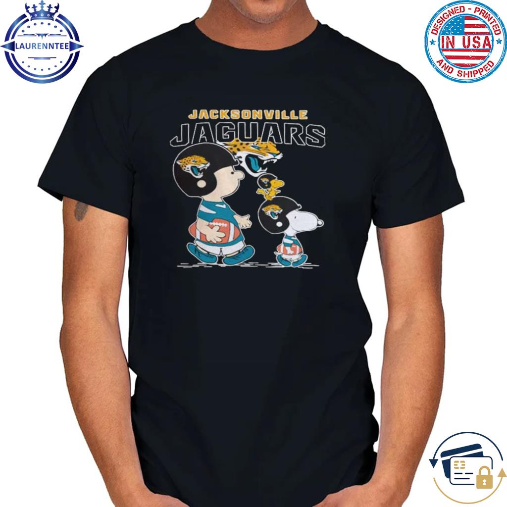 Jacksonville Jaguars Lets Play Football Together Snoopy Charlie Brown And Woodstock Shirt