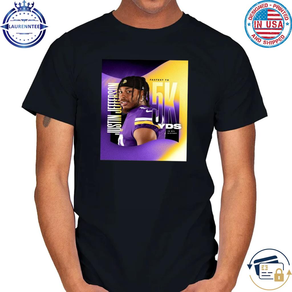 Top minnesota Vikings Justin Jefferson fastest to 5K YDS shirt - Limotees