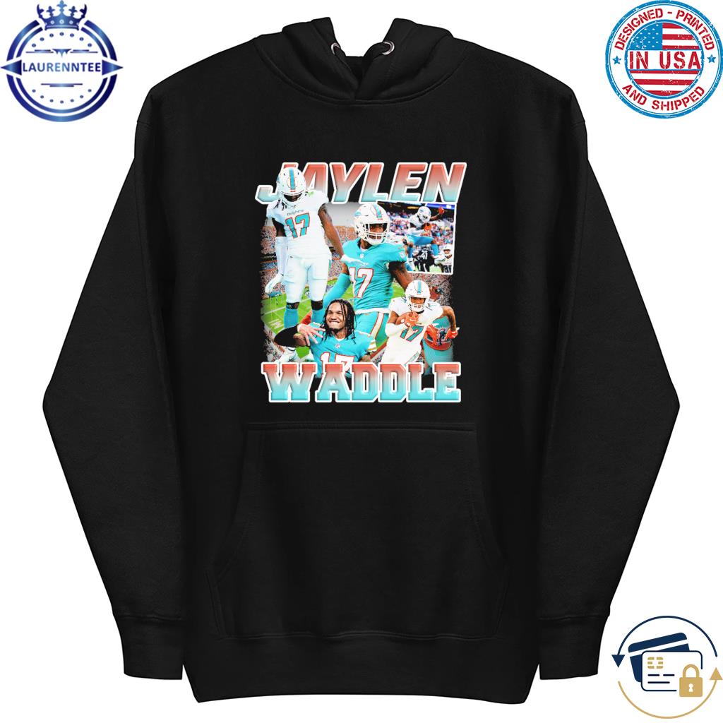 Miami dolphins jaylen waddle graphic shirt black, hoodie, sweater