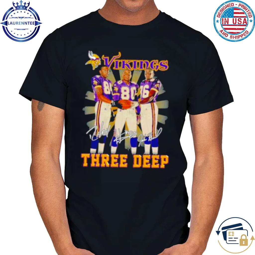 Minnesota vikings three deep jake reed cris carter randy moss signatures  shirt, hoodie, sweater, long sleeve and tank top