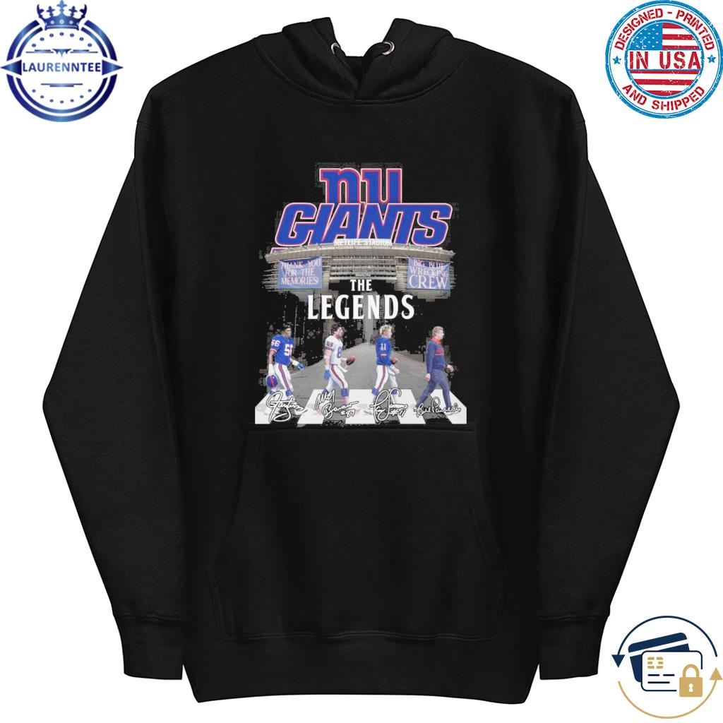 New York Gians the legends big blue wrecking crew thank you for the  memories signatures shirt, hoodie, sweater, long sleeve and tank top