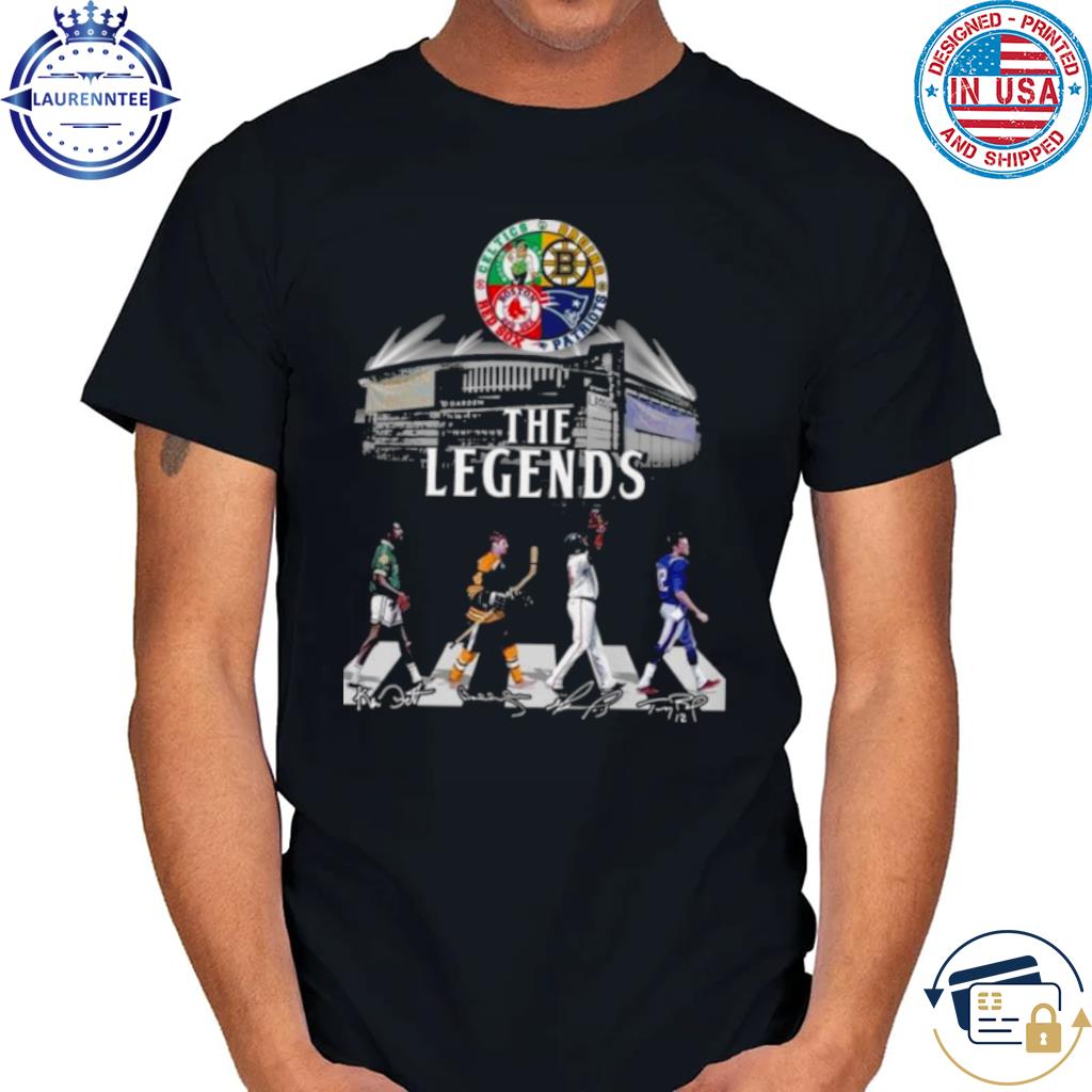 Boston Sport Teams The Legends Abbey Road Signatures T-shirt