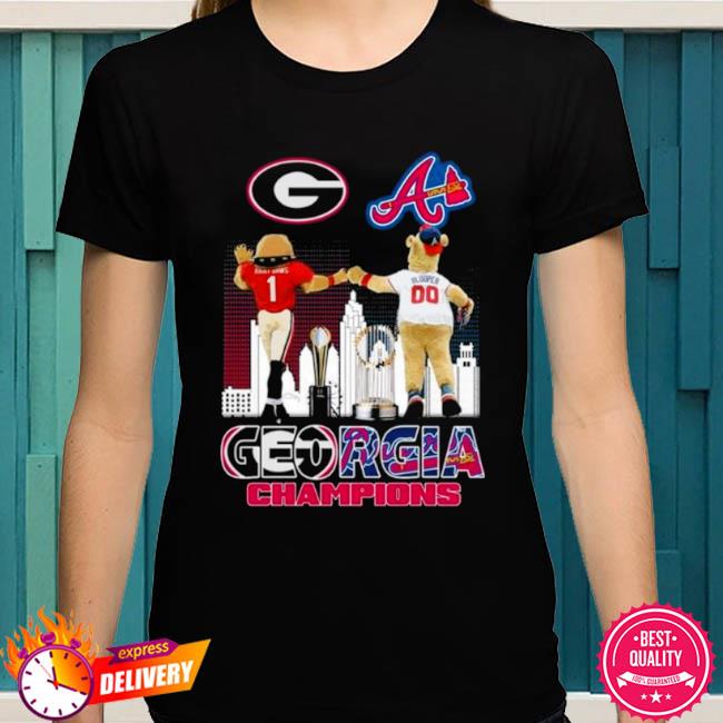 Official Georgia champions georgia bulldogs and atlanta braves mascot sky  2023 shirt, hoodie, sweater, long sleeve and tank top