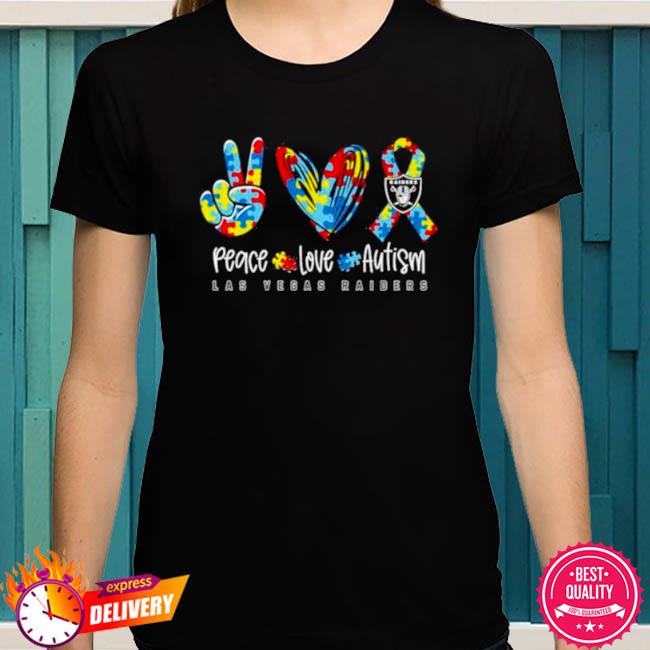 Peace Love Autism Las Vegas Raiders Nfl Shirt