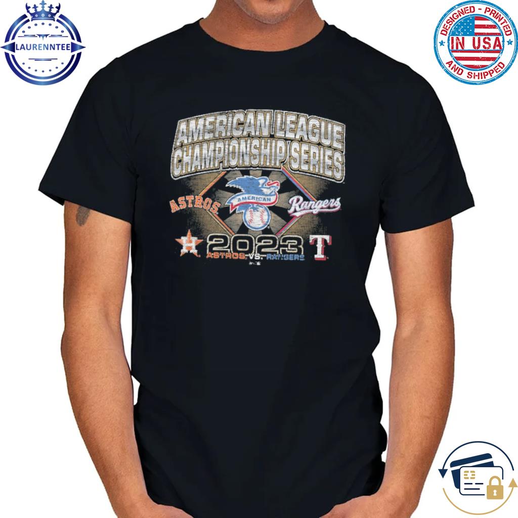 47 Brand Men's Astros vs Rangers 2023 ALCS Match Up Franklin Short Sleeve  T-Shirt