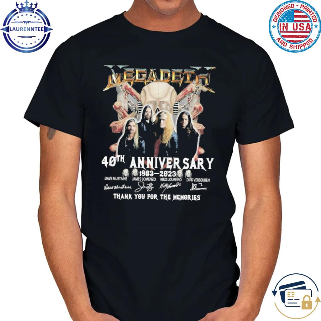 Megadeth 40th Anniversary 1983 – 2023 Signature Thank You For The Memories T-Shirt
